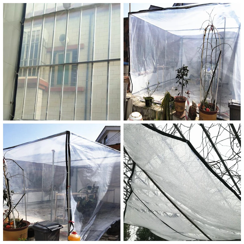 Transparent PE Film Tarpaulin Balcony Succulent Plant Cover Gazebo Tent Rainproof Awning Garden Furniture Waterproof Tarp Cover