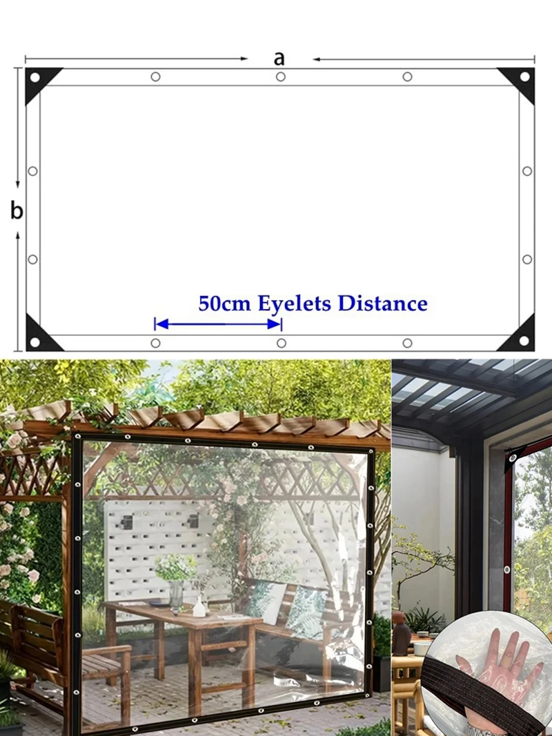 Transparent PE Film Tarpaulin Balcony Succulent Plant Cover Gazebo Tent Rainproof Awning Garden Furniture Waterproof Tarp Cover