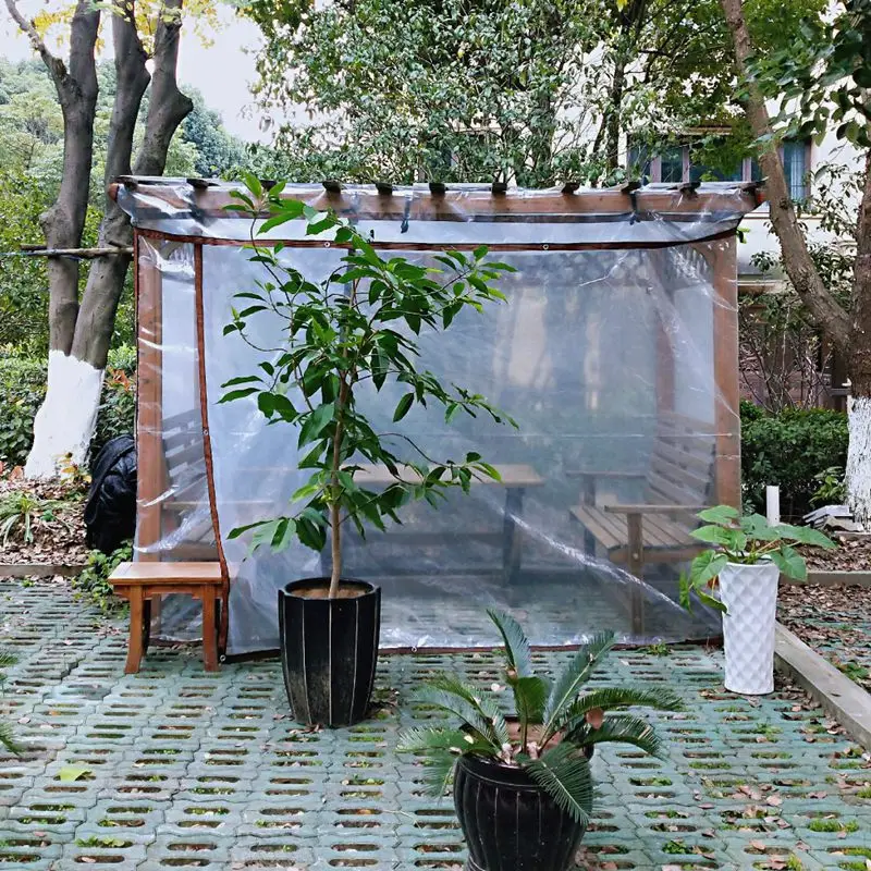 Transparent PE Film Tarpaulin Balcony Succulent Plant Cover Gazebo Tent Rainproof Awning Garden Furniture Waterproof Tarp Cover