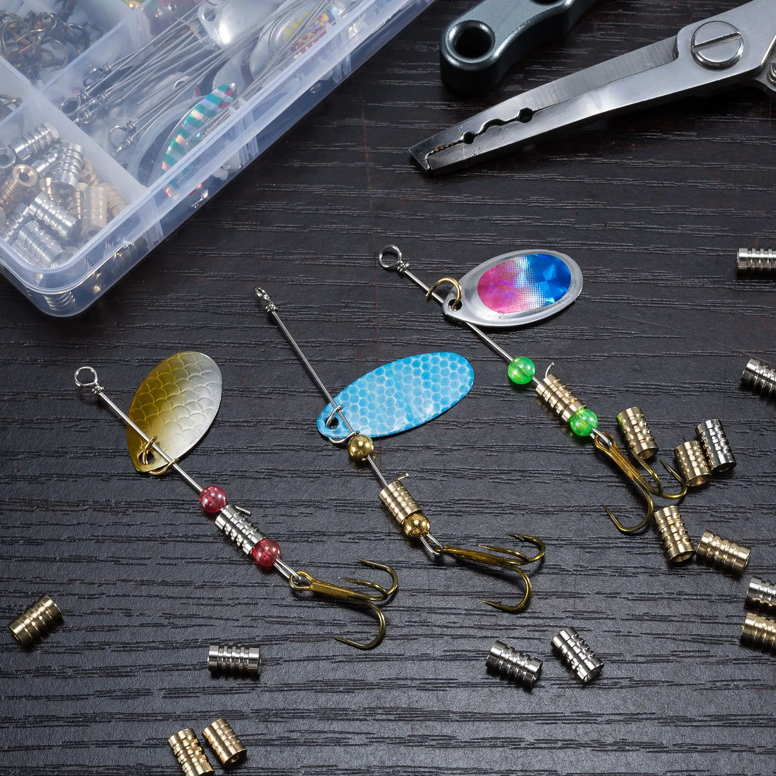 10/20pcs Fishing Spinner Bead Lure Bodies for Making Spinnerbait Taxes Rig Inline Spinner Bass Trout Perch Crappies Freshwater