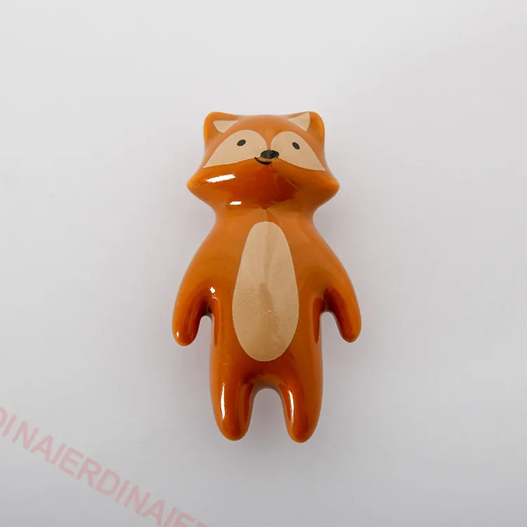NAIERDI Cartoon Furniture Handles Animal Drawer Knob Ceramic Cabinet Handles and Drawer Pulls Lion Panda Fox Children Room