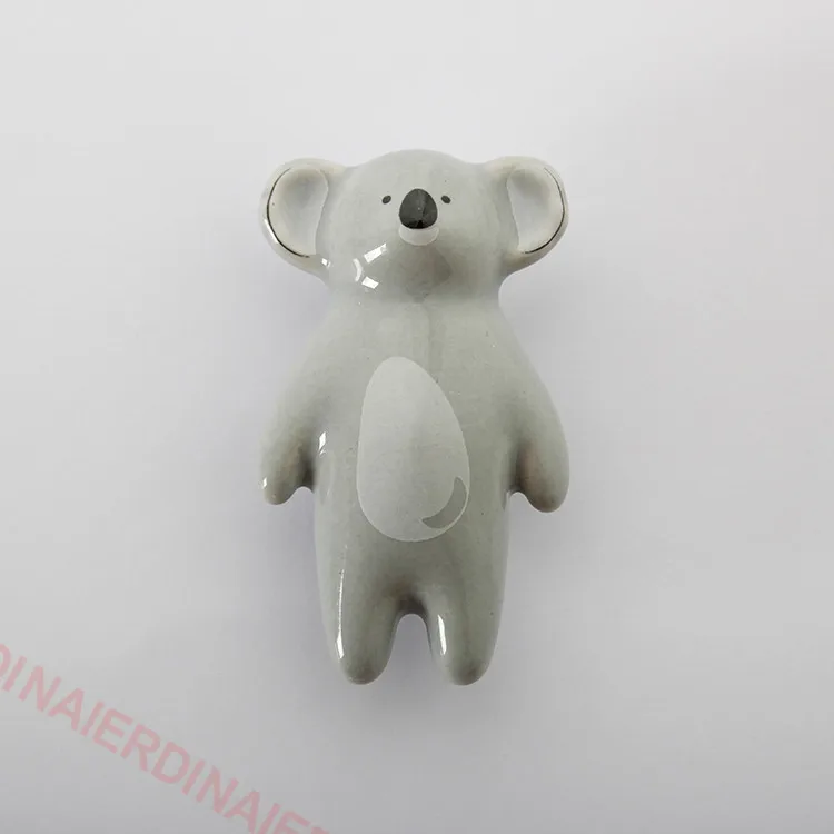 NAIERDI Cartoon Furniture Handles Animal Drawer Knob Ceramic Cabinet Handles and Drawer Pulls Lion Panda Fox Children Room