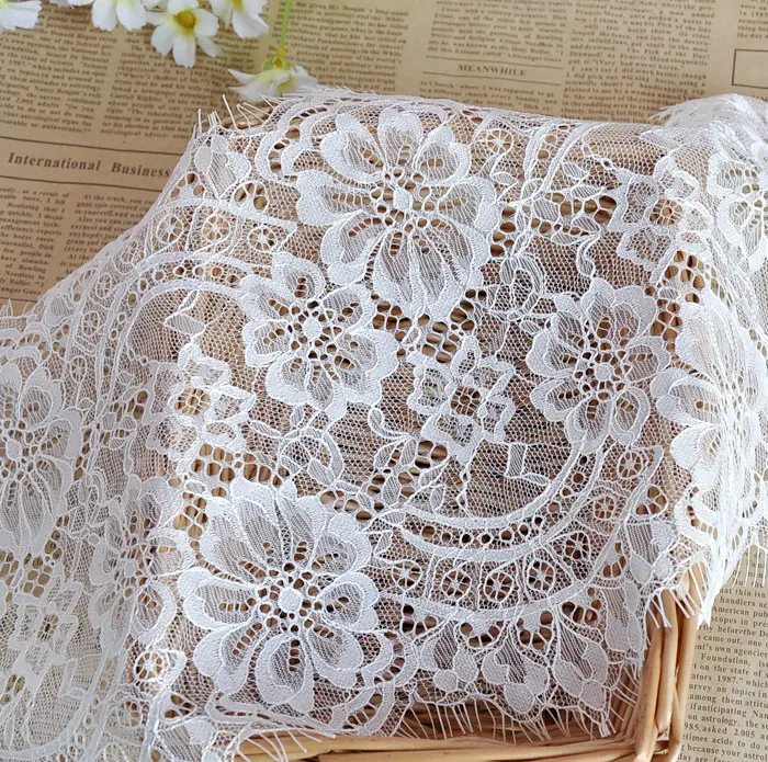 3meter Price White Eyelash Lace Trim Accessories DIY Underwear Sleeve Skirt Lengthen Clothing Lace Fabric