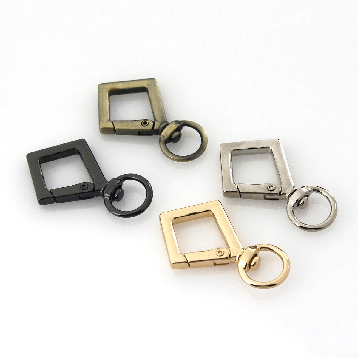 1pcs Metal Square Snap Hook Fashion Mini Clasps Clips for Webbing Leather Craft Bag Strap Belt Garment Luggage DIY Accessory