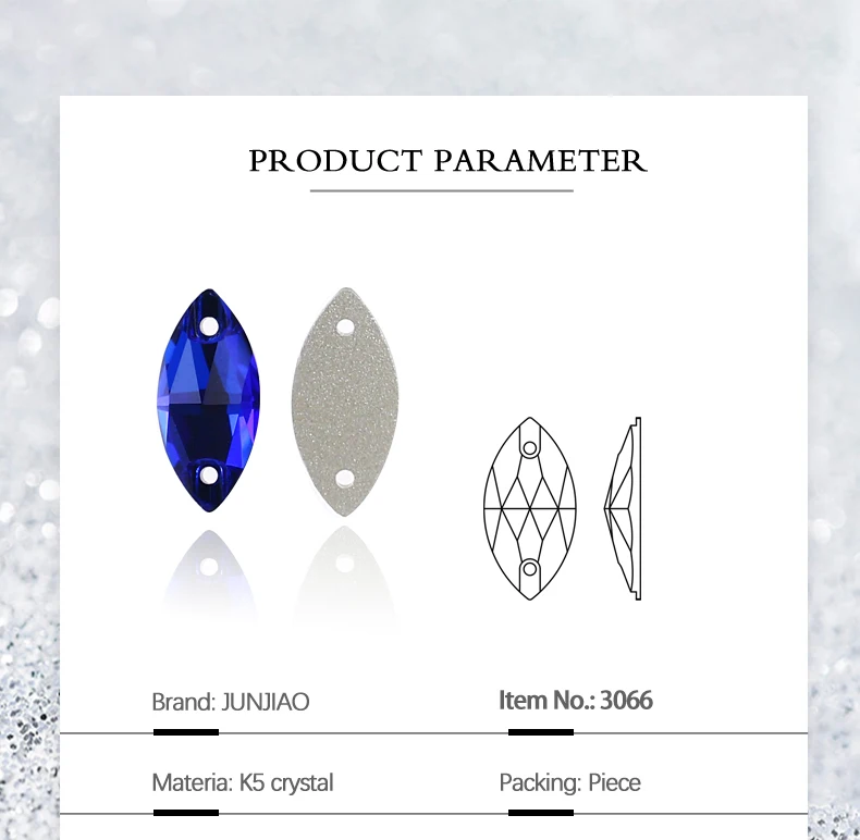 Horse Eye Glass Sew On Rhinestones Flatback Stones Colorful Diamond Sewing Rhinestones Loose Stones For Women Dress Clothes DIY
