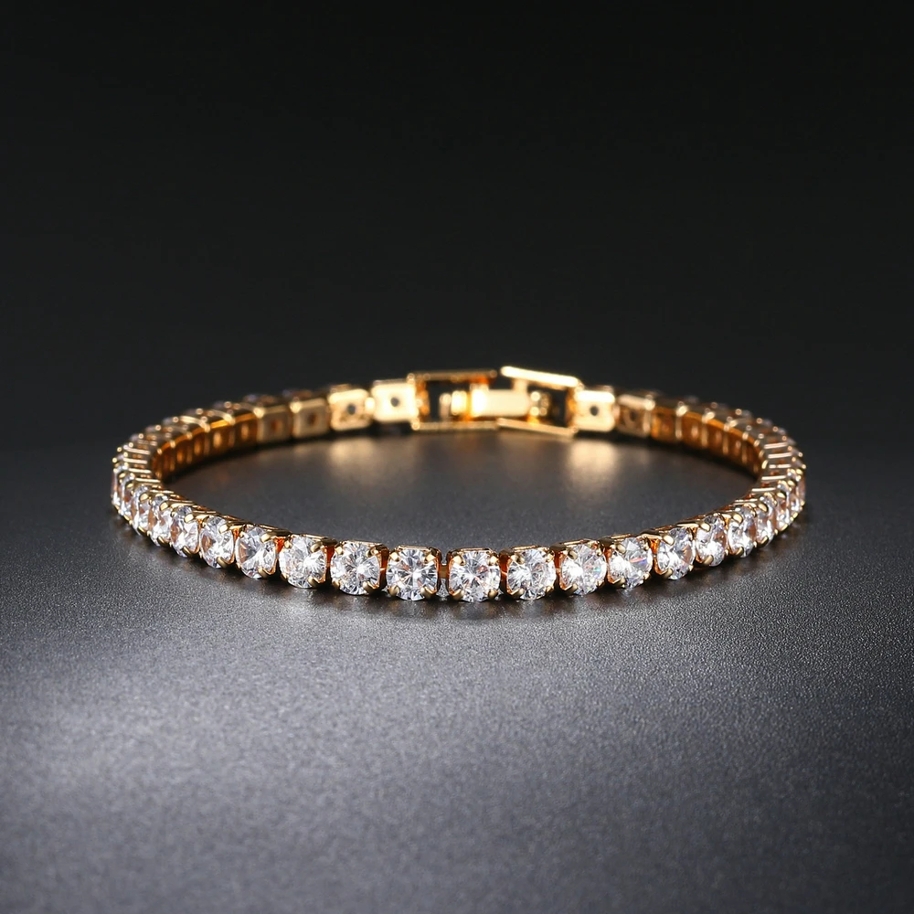 Tennis Chain Bracelets For Women White Gold Color Exquisite Cubic Zircon Charm Hand Jewelry Fashion Gift For Friends DWH027M