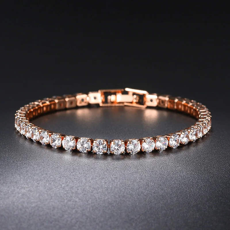 Tennis Chain Bracelets For Women White Gold Color Exquisite Cubic Zircon Charm Hand Jewelry Fashion Gift For Friends DWH027M