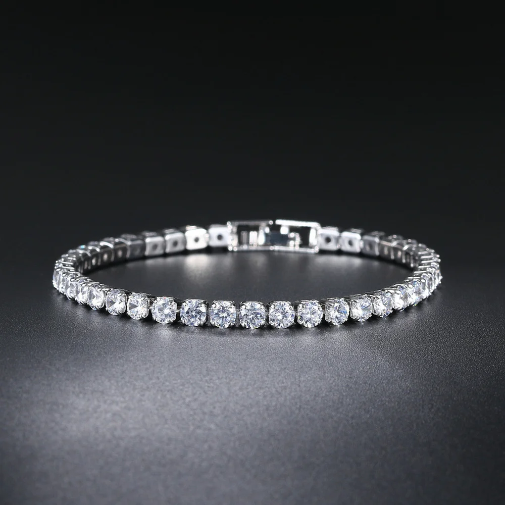 Tennis Chain Bracelets For Women White Gold Color Exquisite Cubic Zircon Charm Hand Jewelry Fashion Gift For Friends DWH027M