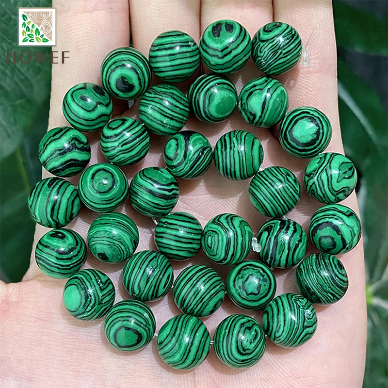 4/6/8/10/12mm Green Lace Malachite Round Beads DIY Bracelet Necklace Accessories Natural Stone for Jewelry Making 15" Strand