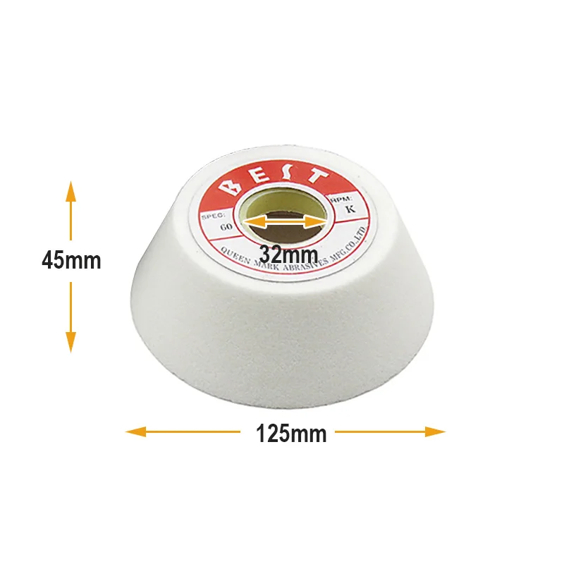 1 piece 125*45*32mm Ceramic Abrasive Wheel P46-P120 with Adapter 32mm to 12.7mm ID