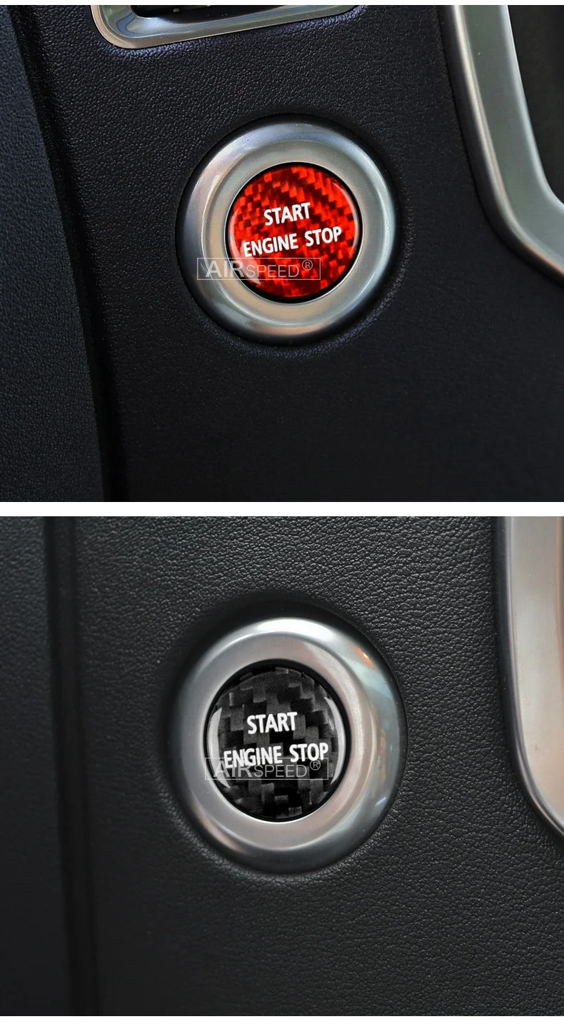 Real Hard Carbon Fiber for Land Rover Discovery 4 2009 2010 2011 2013 2014 2015 2016 2017-2019 Engine Start Stop Button Sticker