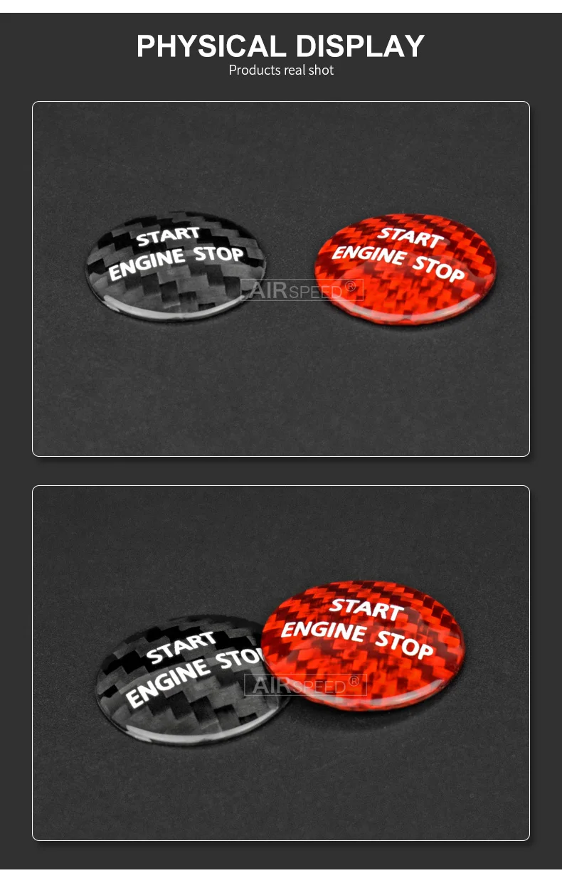 Real Hard Carbon Fiber for Land Rover Discovery 4 2009 2010 2011 2013 2014 2015 2016 2017-2019 Engine Start Stop Button Sticker