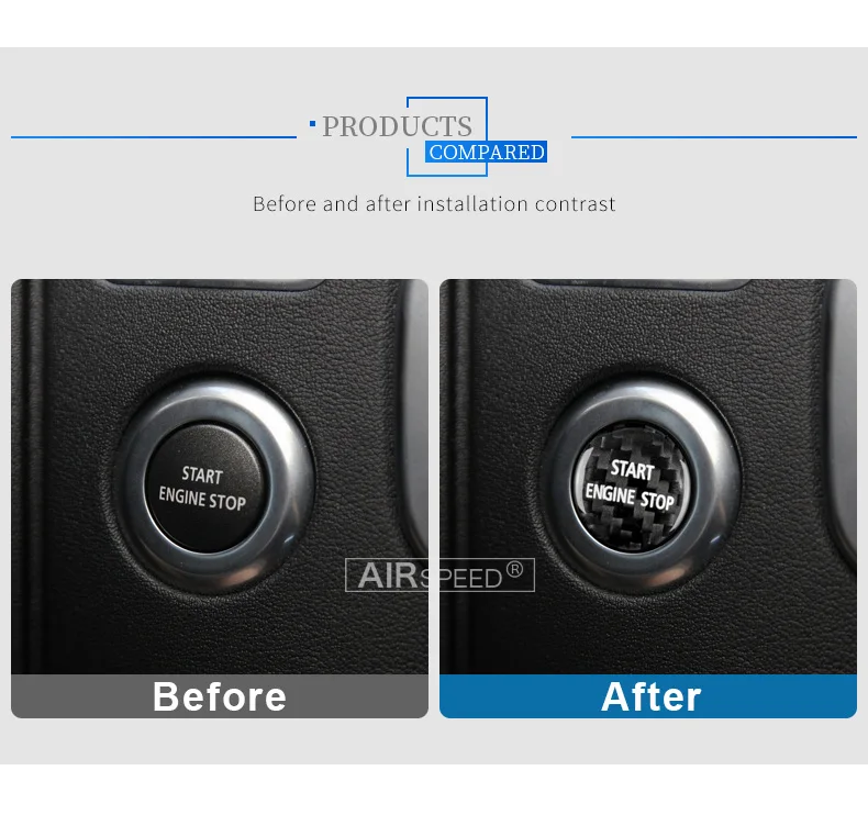 Real Hard Carbon Fiber for Land Rover Discovery 4 2009 2010 2011 2013 2014 2015 2016 2017-2019 Engine Start Stop Button Sticker