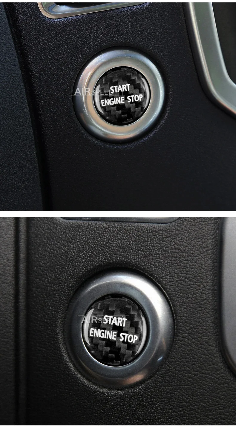 Real Hard Carbon Fiber for Land Rover Discovery 4 2009 2010 2011 2013 2014 2015 2016 2017-2019 Engine Start Stop Button Sticker