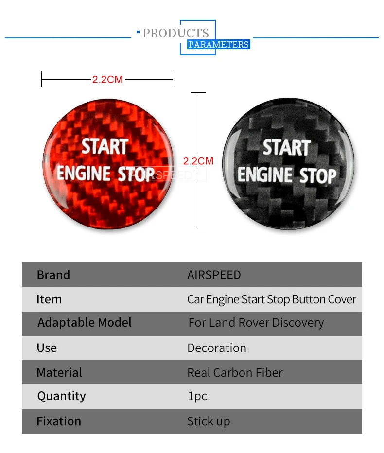 Real Hard Carbon Fiber for Land Rover Discovery 4 2009 2010 2011 2013 2014 2015 2016 2017-2019 Engine Start Stop Button Sticker