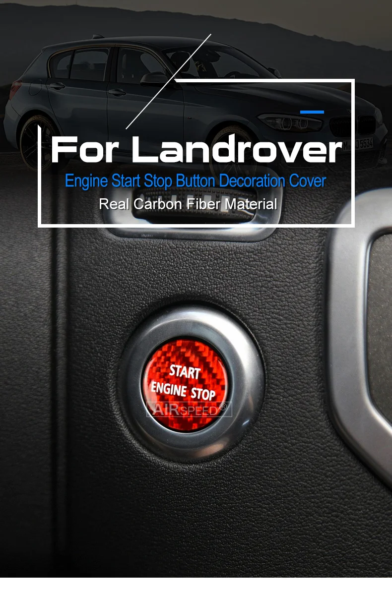Real Hard Carbon Fiber for Land Rover Discovery 4 2009 2010 2011 2013 2014 2015 2016 2017-2019 Engine Start Stop Button Sticker