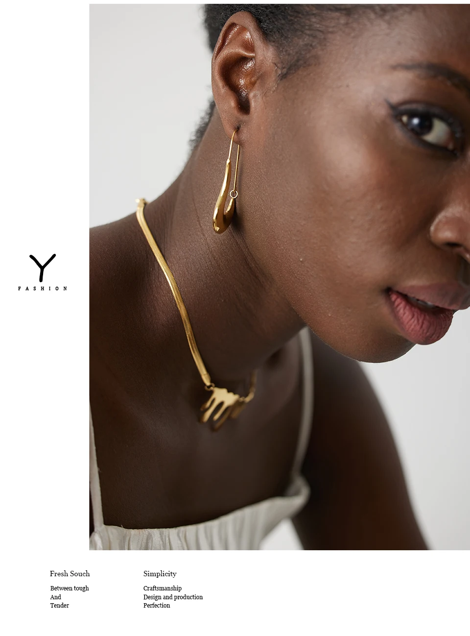 Yhpup 316L Stainless Steel Geometric Hoop Earrings Minimalist Metal 18 K Plated Earrings Waterproof Jewelry For Women Gift