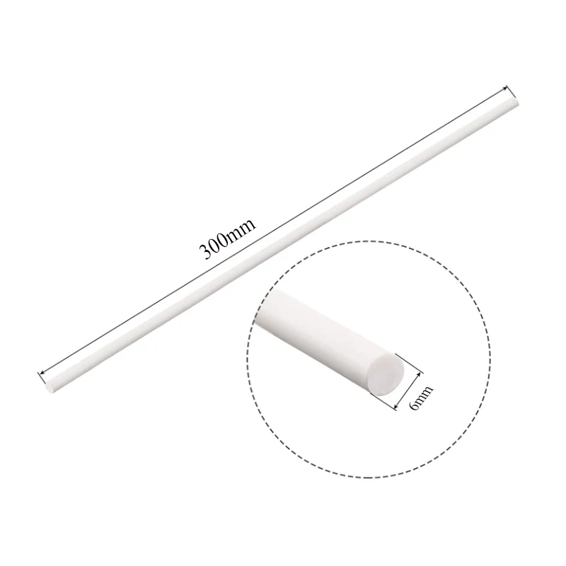 New 1Pcs White Poly Tetras Fluoro Ethylene Bar Environment-Friendly Non-Toxic DIY PTFE Plastic Rod 6mm-50mm Diameter PTFE Bar