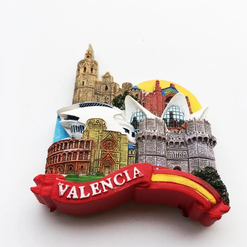 Europe Spain Valencia Madrid Fridge Magnets Tourist Souvenir Decoration Articles Handicraft Magnetic Refrigerator Collection