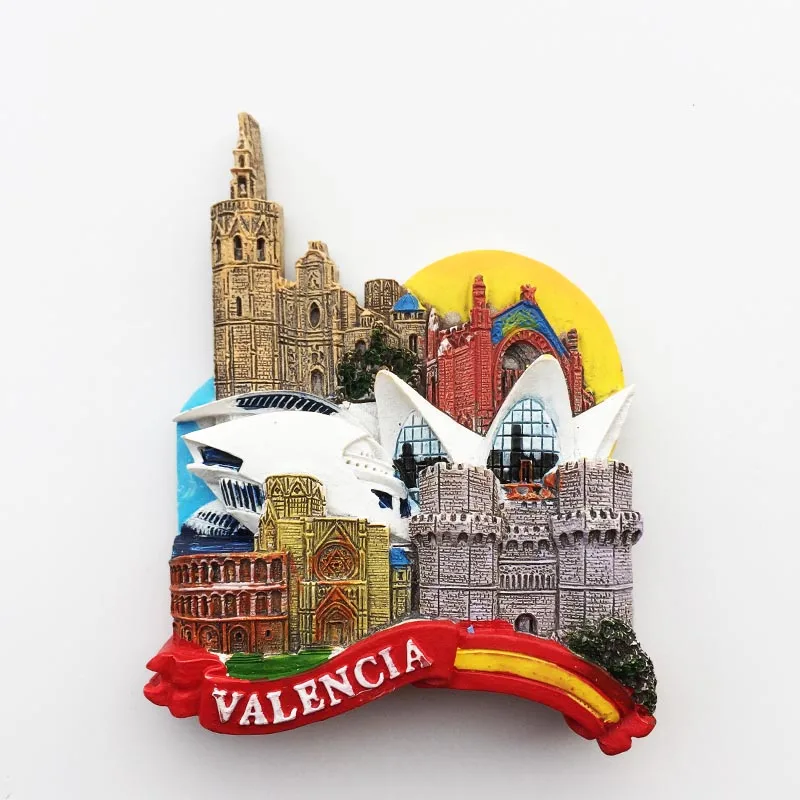 Europe Spain Valencia Madrid Fridge Magnets Tourist Souvenir Decoration Articles Handicraft Magnetic Refrigerator Collection