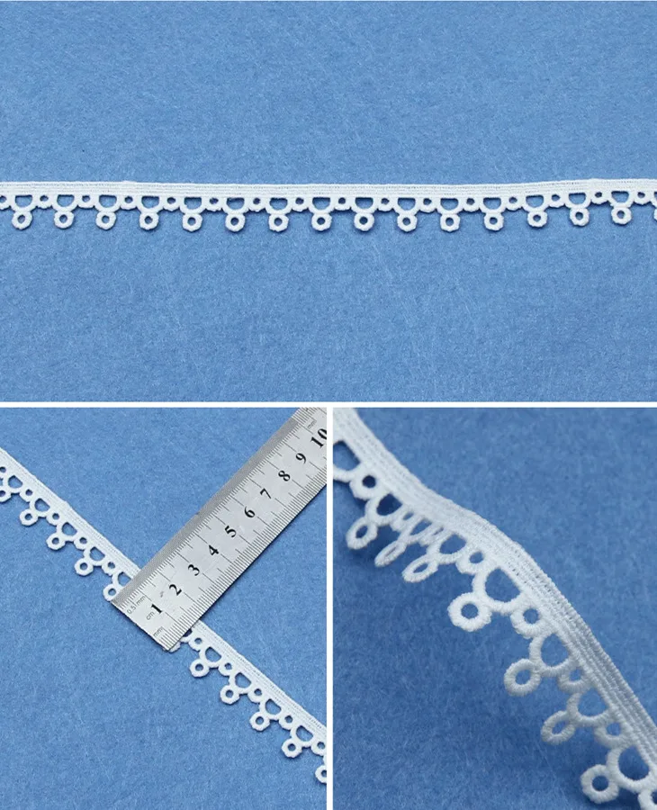 5yards White Cotton Embroidered Lace Trim Ribbons Fabric DIY Sewing Handmade Craft Materials Clothes Home Decoration