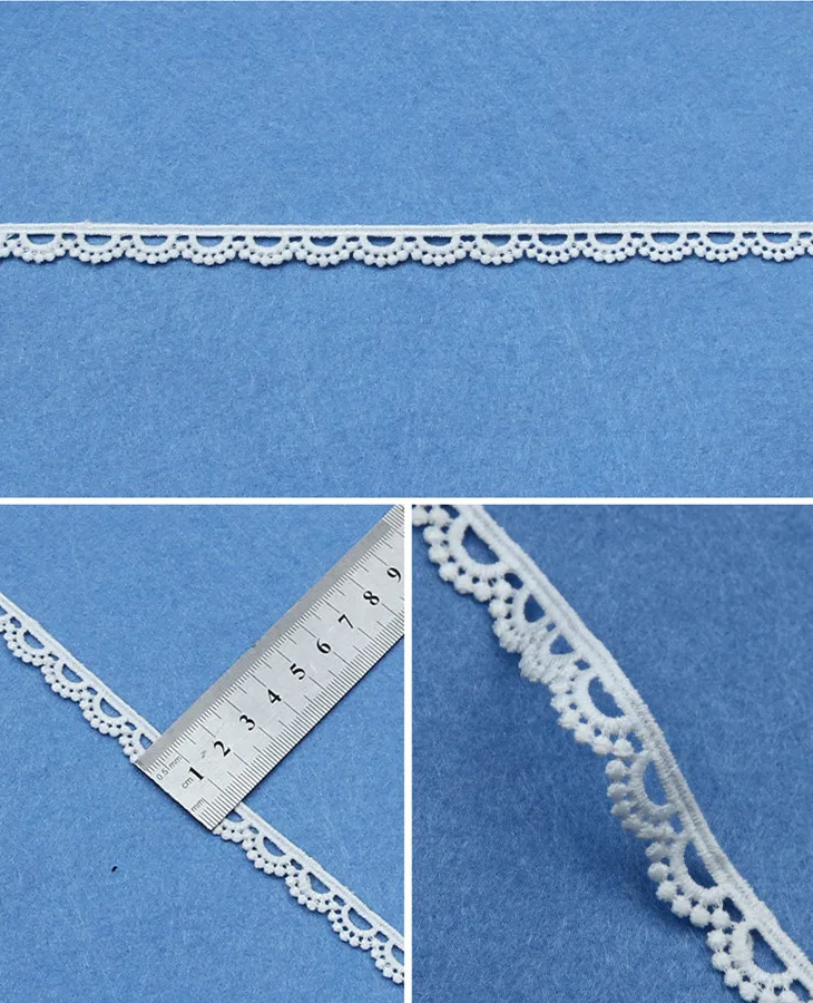 5yards White Cotton Embroidered Lace Trim Ribbons Fabric DIY Sewing Handmade Craft Materials Clothes Home Decoration