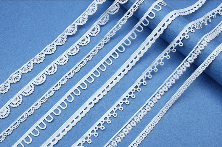 5yards White Cotton Embroidered Lace Trim Ribbons Fabric DIY Sewing Handmade Craft Materials Clothes Home Decoration
