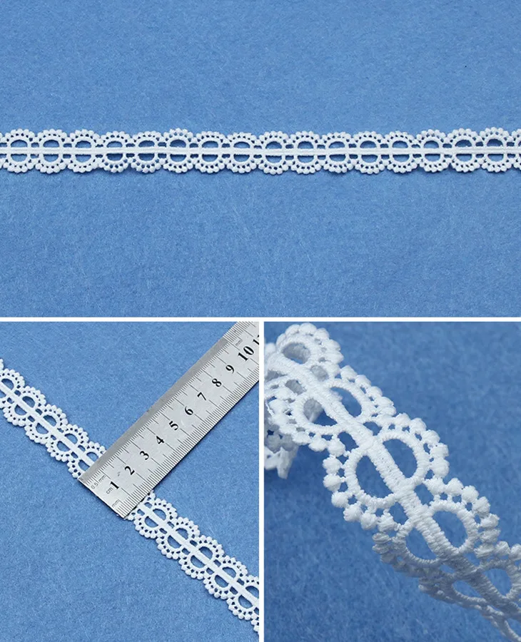 5yards White Cotton Embroidered Lace Trim Ribbons Fabric DIY Sewing Handmade Craft Materials Clothes Home Decoration