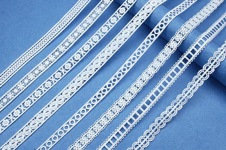 5yards White Cotton Embroidered Lace Trim Ribbons Fabric DIY Sewing Handmade Craft Materials Clothes Home Decoration