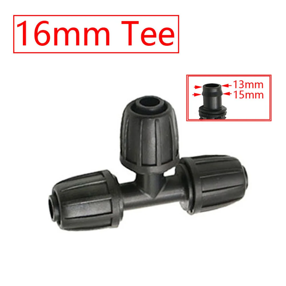 16mm PE Tubing Barb Connectors Tee Elbow End Plug Joints 1/2' X 3/8'' 1/4'' 1/8'' 6.0mm Pipe Reduced Coupling Tap Adapter