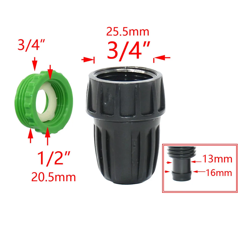 16mm PE Tubing Barb Connectors Tee Elbow End Plug Joints 1/2' X 3/8'' 1/4'' 1/8'' 6.0mm Pipe Reduced Coupling Tap Adapter