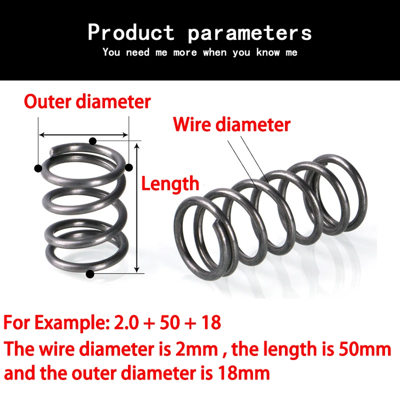 65Mn Compressed Spring Release Spring Spot Wire Diameter 1mm Outer Diameter 5-20mm Pressure Spring Return Spring Custom Made