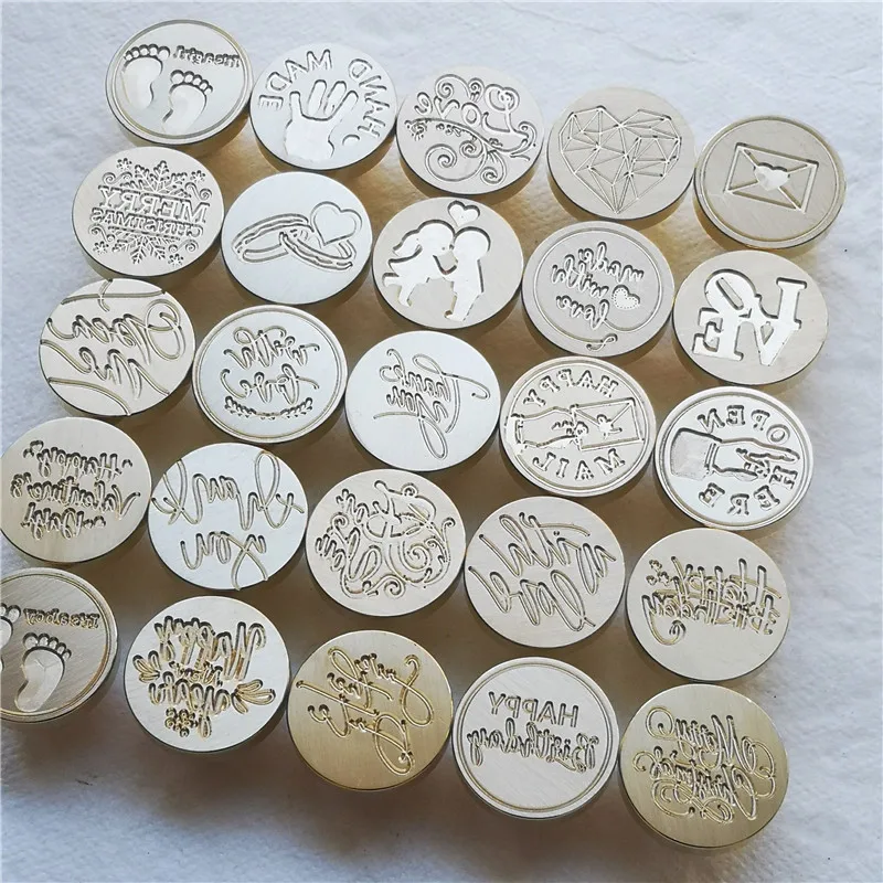 Greeting Stamp with Love Thank You Happy Birthday Christmas Handmade Wax Seal Stamp Retro Antique Sealing Wax Baby Friend Gifts