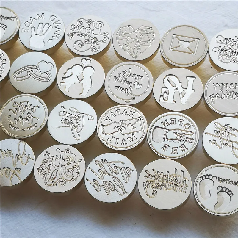 Greeting Stamp with Love Thank You Happy Birthday Christmas Handmade Wax Seal Stamp Retro Antique Sealing Wax Baby Friend Gifts