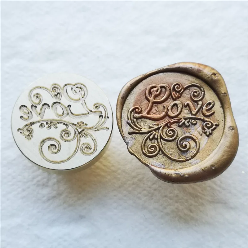 Greeting Stamp with Love Thank You Happy Birthday Christmas Handmade Wax Seal Stamp Retro Antique Sealing Wax Baby Friend Gifts