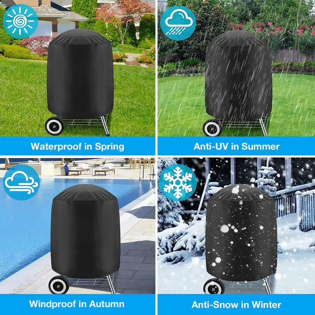 20 Size Garden Courtyard BBQ Grill Cover Outdoor Oven Waterproof Dust Cover Oxford Cloth Protective Cover Round Furniture Cover