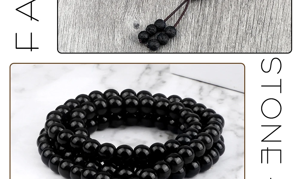 108 Wooden Beads Bracelet 6mm Natural Tiger Eye Stone Malachite Men Necklace Meditation Prayer Wrap Bangles Fashion Jewelry Gift