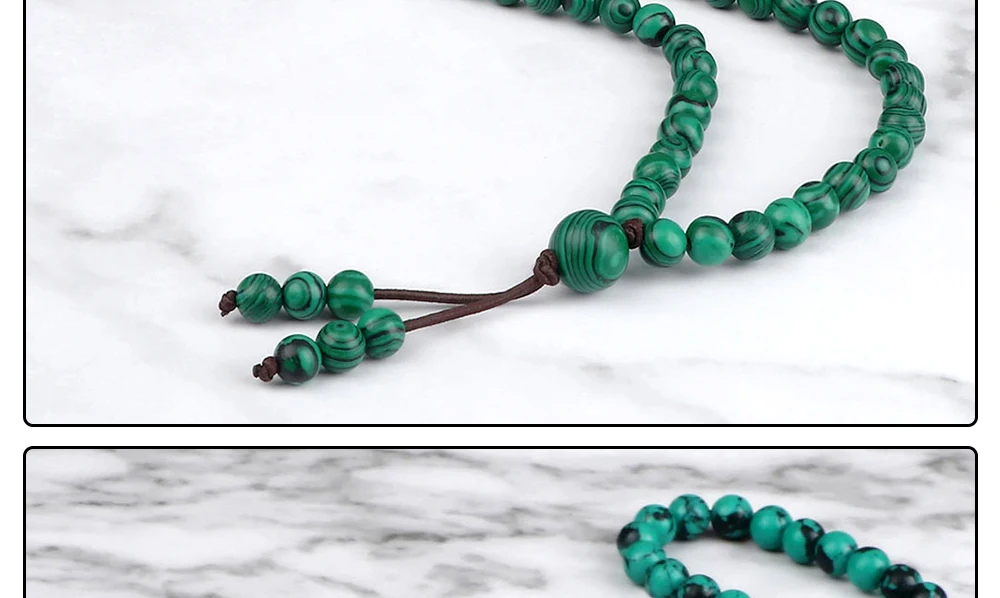 108 Wooden Beads Bracelet 6mm Natural Tiger Eye Stone Malachite Men Necklace Meditation Prayer Wrap Bangles Fashion Jewelry Gift