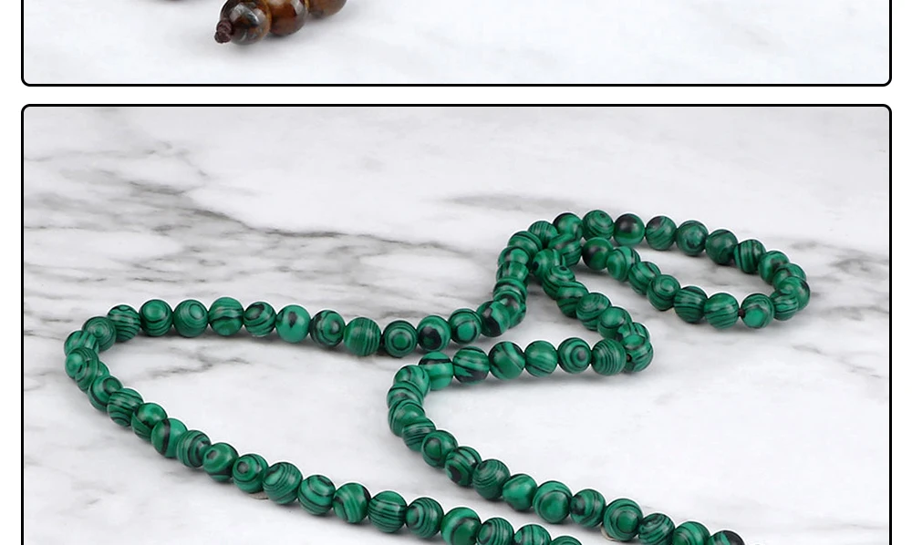108 Wooden Beads Bracelet 6mm Natural Tiger Eye Stone Malachite Men Necklace Meditation Prayer Wrap Bangles Fashion Jewelry Gift