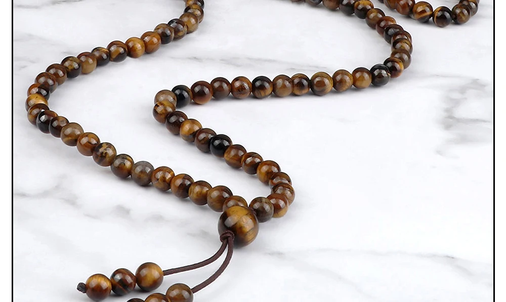 108 Wooden Beads Bracelet 6mm Natural Tiger Eye Stone Malachite Men Necklace Meditation Prayer Wrap Bangles Fashion Jewelry Gift