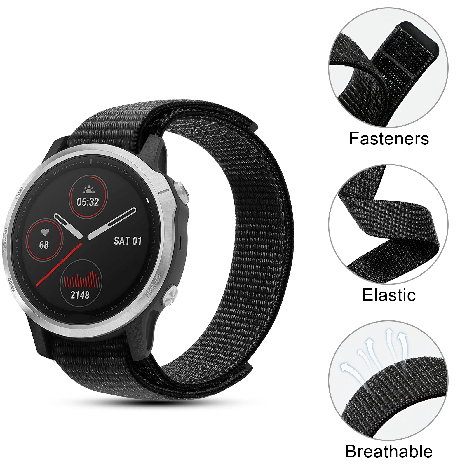 22mm 20mm Watch Band For Garmin Fenix 6 6S Pro/Fenix 5 5S Plus Woven Nylon Strap for Garmin Quatix 6 5/Instinct Wristband Correa