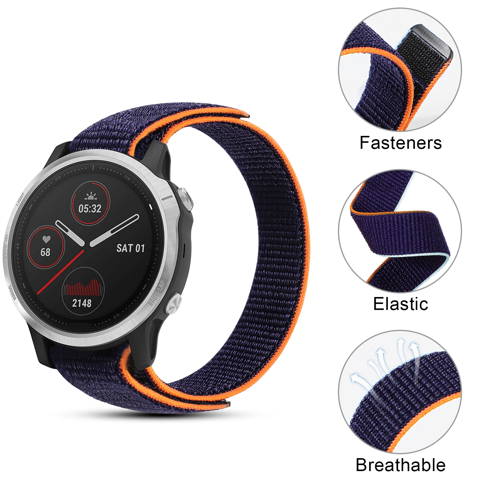 22mm 20mm Watch Band For Garmin Fenix 6 6S Pro/Fenix 5 5S Plus Woven Nylon Strap for Garmin Quatix 6 5/Instinct Wristband Correa