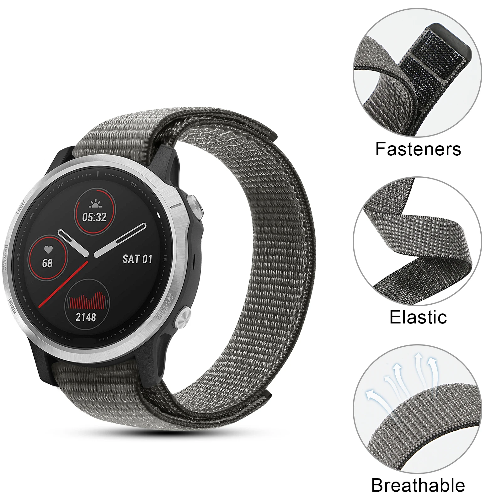 22mm 20mm Watch Band For Garmin Fenix 6 6S Pro/Fenix 5 5S Plus Woven Nylon Strap for Garmin Quatix 6 5/Instinct Wristband Correa