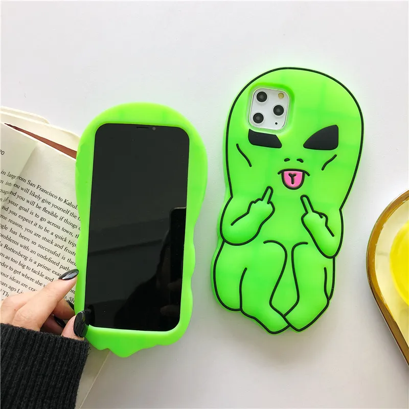 Funny Cartoon Swag Alien Phone Case for iPhone 17 Pro Max/16/15 Pro/14/13 Soft Silicone Rubber Funda 17 Pro/16 Pro