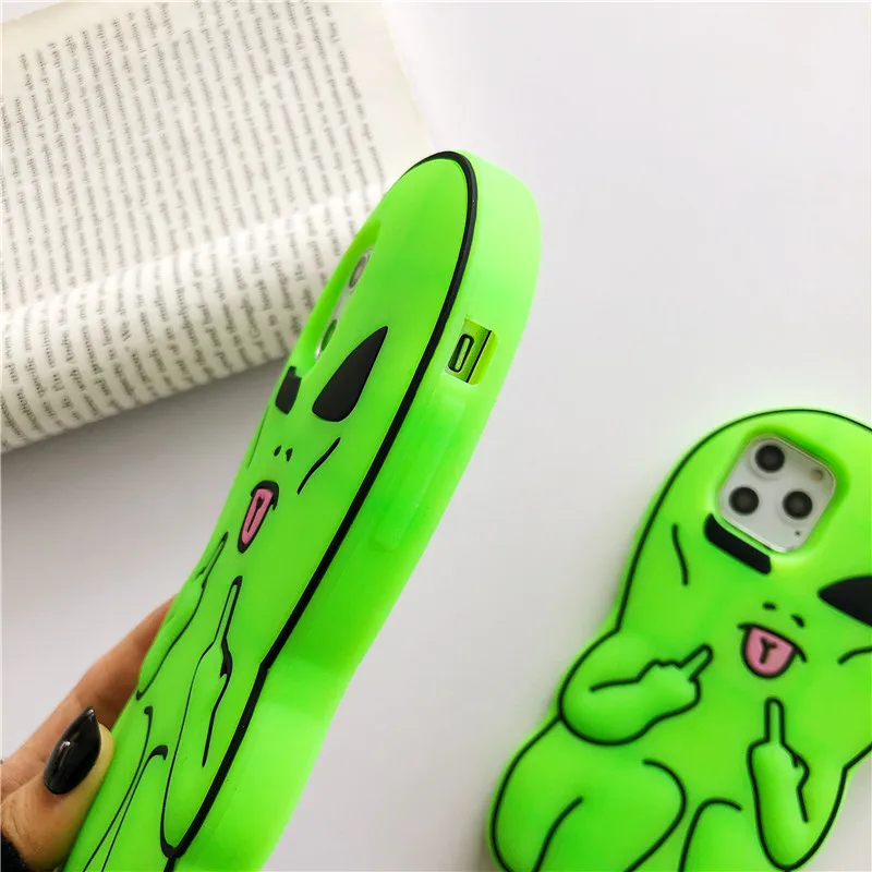 Funny Cartoon Swag Alien Phone Case for iPhone 17 Pro Max/16/15 Pro/14/13 Soft Silicone Rubber Funda 17 Pro/16 Pro