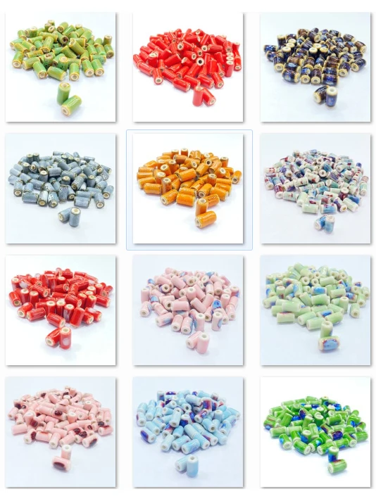 10*5MM Tube Shape Long Cylinder Ceramic Porcelain Spacer Beads For Jewelry Making DIY Column Accessory