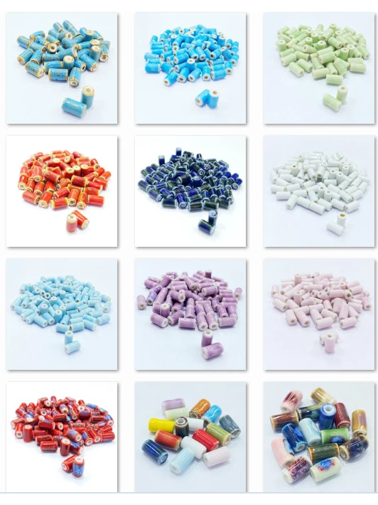 10*5MM Tube Shape Long Cylinder Ceramic Porcelain Spacer Beads For Jewelry Making DIY Column Accessory
