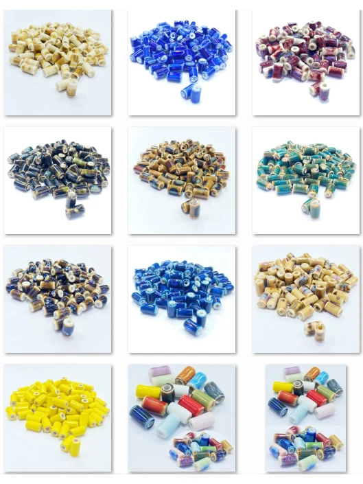 10*5MM Tube Shape Long Cylinder Ceramic Porcelain Spacer Beads For Jewelry Making DIY Column Accessory