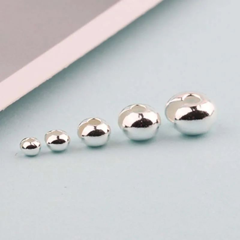Real Pure Solid 925 Sterling Silver Wrap Bead Caps Half Round Moon Bead Caps Hoop Position Spacers Jewelry Making Findings