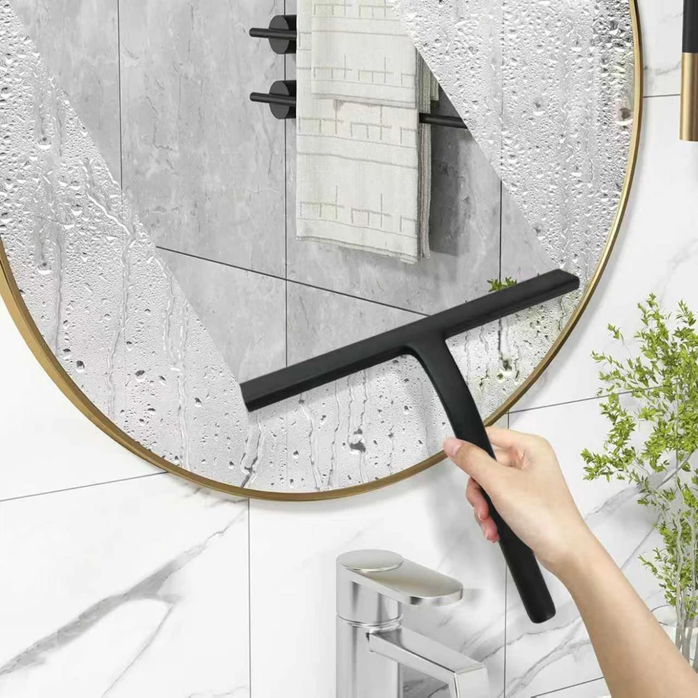 Shower Squeegee Glass Wiper Scraper Shower Squeegee Cleaner With Silicone Holder Bathroom Mirror Scraper Glass Cleaning